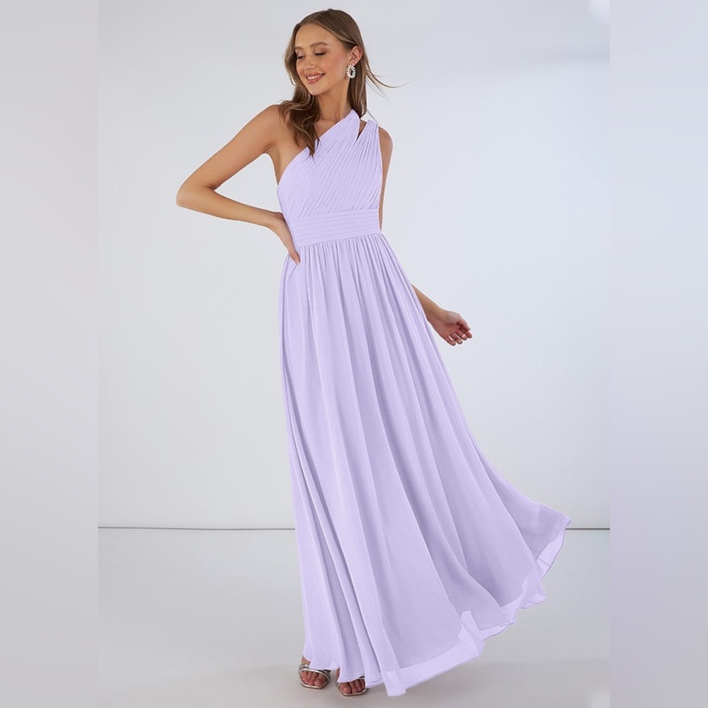 Azazie Molly one shoulder in Lilac